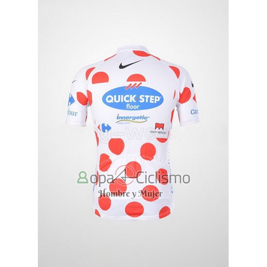Quick Step Floor Ropa Ciclismo Culotte Corto 2010 Hombre Mangas Cortas Lider Rojo y Blanco